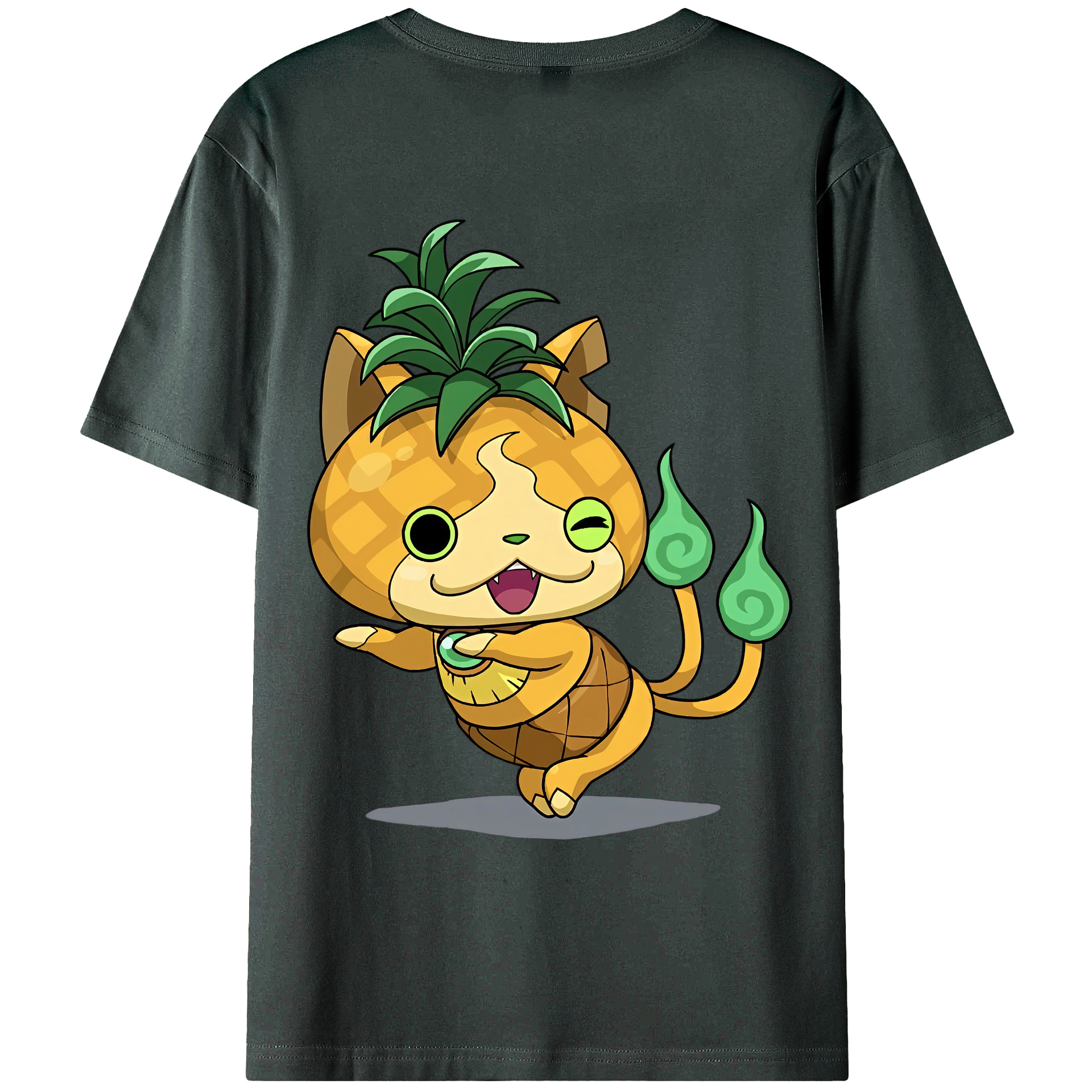 （画像用） 妖怪ウォッチ Yo-kai Watch 綿100％ メンズ半袖Tシャツ（バックプリント） 通気性